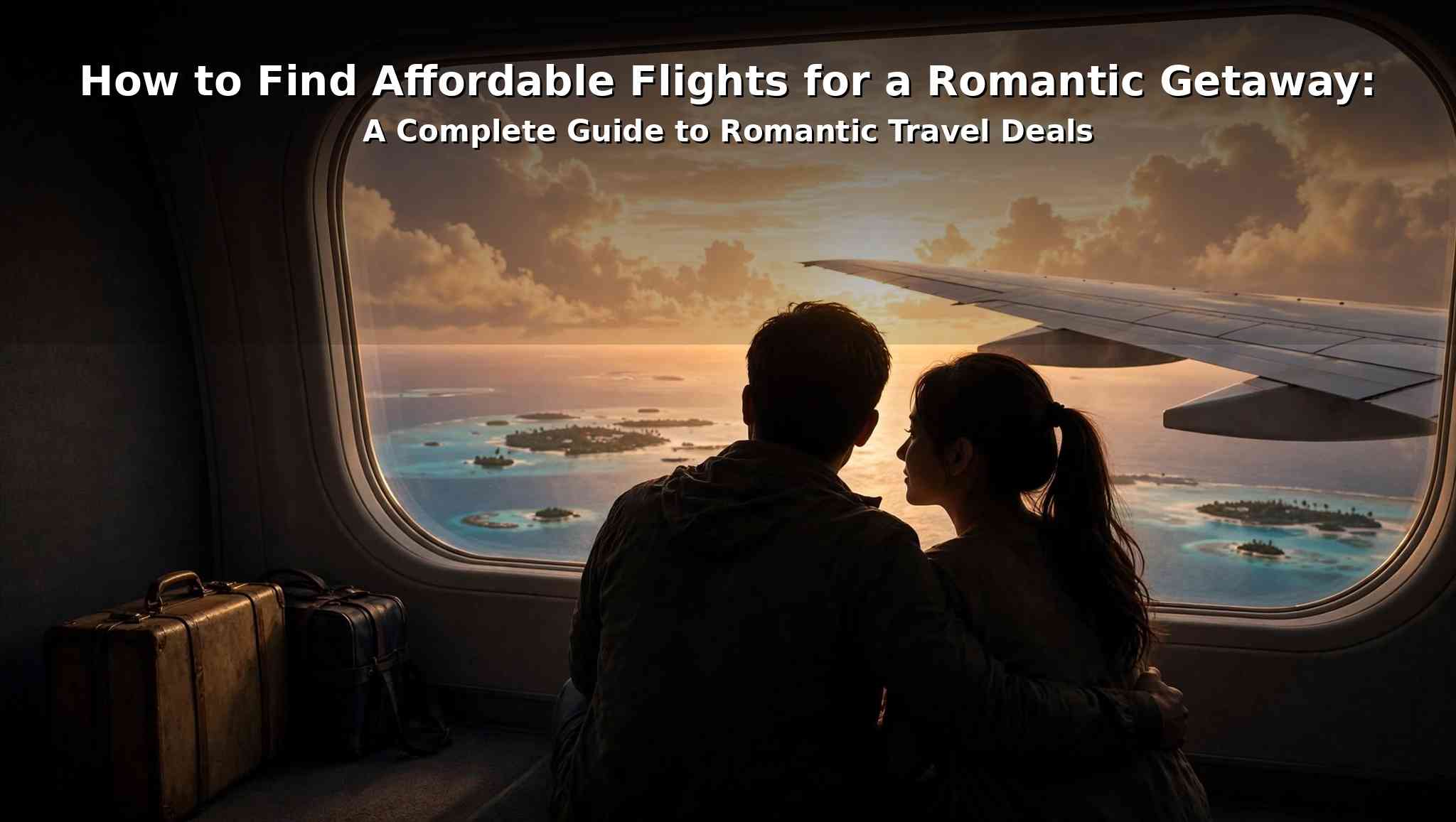How to find affordable flights for a romantic getaway - couple traveling together on plane to tropical destination